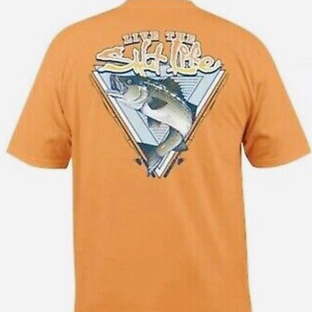 SALT LIFE Tangerine Orange STRIPER LIFE T-SHIRT